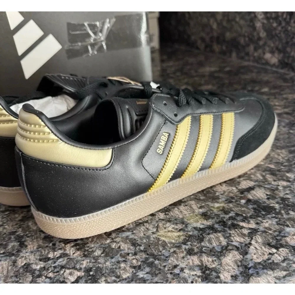 Adidas Samba Messi Core Black Gold Metallic IH8159 Mens 11 lady 12 Soccer Shoes